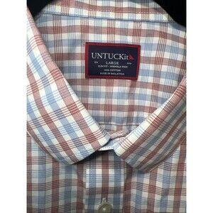 UNTUCKit Wrinkle Free Dress Long Sleeve Preppy Shirt Men's Large